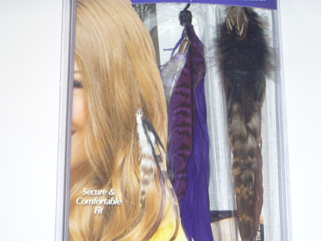 TeleBrands Snap-On Feather 2 Pack Instant Feather Extentions Electric Purple & Chestnut