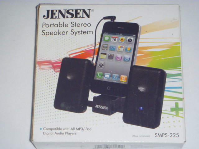 Jensen Portable Stereo Speaker System with Carry Pouch for iPod, iPhone and Mp3 Players