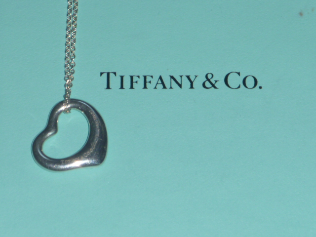 Authentic Tiffany & Co Elsa Peretti Open Heart Necklace & Matching Earrings