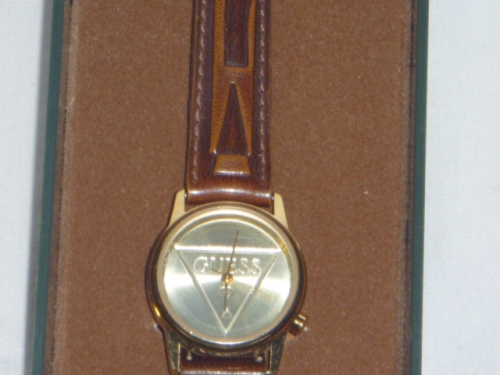 Guess Ladies Classic Logo Leather Watch