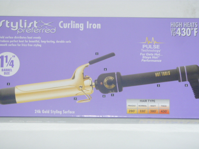 Hot Tools Professional 24K Gold Curling Iron with Multi-Heat Control 1 1/4